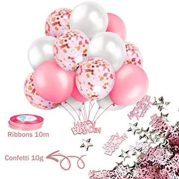 MOVINPE Pink Birthday Decoration Set for Memorable Celebrations