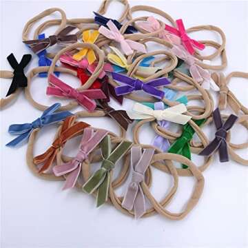 Sugarmelon Velvet Bow Headbands for Infants Girls
