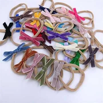 Sugarmelon Velvet Bow Headbands for Infants Girls