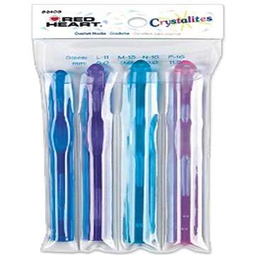 Susan Bates 82409 Red Heart Crystallites Acrylic Crochet Hook Set - Perfect for All Skill Levels!