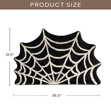 Gothic Spider Bathroom Rug for Halloween Decor