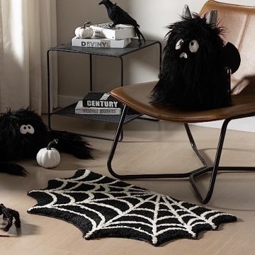 Gothic Spider Bathroom Rug for Halloween Decor