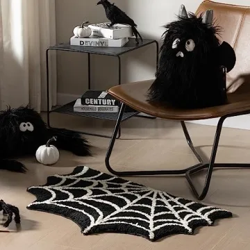 Gothic Spider Bathroom Rug for Halloween Decor