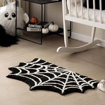 Gothic Spider Bathroom Rug for Halloween Decor