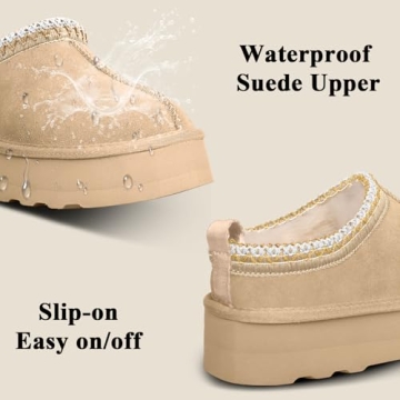 Stylish Fleece Lined Platform Slippers for Women