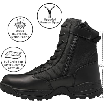 WIDEWAY Men's Military Combat Work Boots Tactical Motorcycle