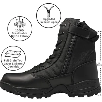 WIDEWAY Men's Military Combat Work Boots Tactical Motorcycle