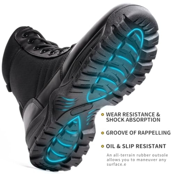 WIDEWAY Men's Military Combat Work Boots Tactical Motorcycle