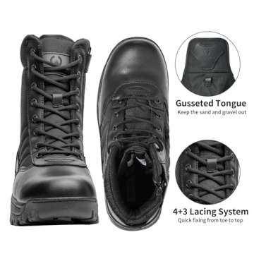 WIDEWAY Men's Military Combat Work Boots Tactical Motorcycle