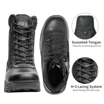 WIDEWAY Men's Military Combat Work Boots Tactical Motorcycle