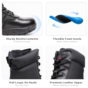 WIDEWAY Men's Military Combat Work Boots Tactical Motorcycle