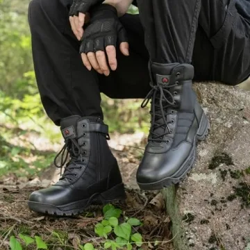 WIDEWAY Men's Military Combat Work Boots Tactical Motorcycle