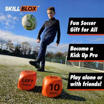SKILL BLOX Soccer Kick Up Training Dice (2 pcs) - Football Soccer Gifts - Soccer Ball Juggling Skill...