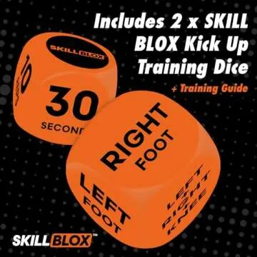 SKILL BLOX Soccer Kick Up Training Dice (2 pcs) - Football Soccer Gifts - Soccer Ball Juggling Skills. Soccer Gifts for Boys and Soccer Gifts for Girls. Teenage Boys Gifts. Keepy Uppy Soccer Training