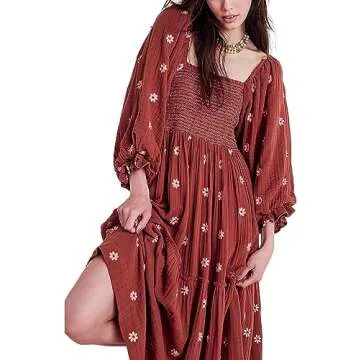 Willow Dance Casual Bohemian Floral Maxi Dress for Women