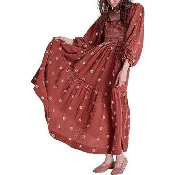 Willow Dance Casual Bohemian Floral Maxi Dress for Women