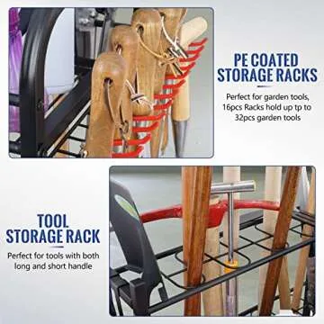 Heavy-Duty Garden Tool Organizer with Wheels for Easy Storage