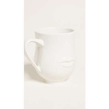 Jonathan Adler Reversible Muse Porcelain Mug, One Size (Pack of 1), White