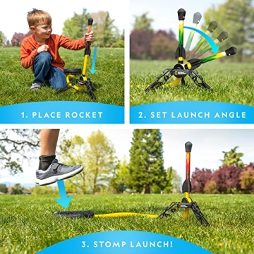 NATIONAL GEOGRAPHIC Air Rocket Toy with LED Lights for Kids
