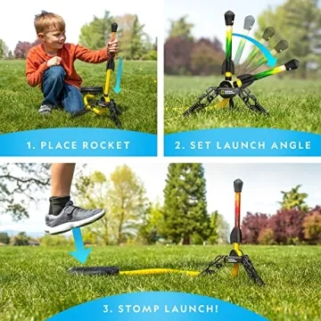 NATIONAL GEOGRAPHIC Air Rocket Toy with LED Lights for Kids