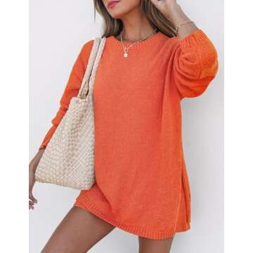 ZESICA Women's Two Piece Sweater Lounge Sets 2024 Fall Casual Knit Trendy Tunic and Shorts Outfits O...