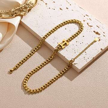 TRIPOD JEWELRY 18K Gold Initial Necklace for Women