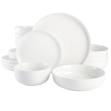 Gibson Home Oslo Porcelain Chip and Scratch Resistant Dinnerware Set, Service for 4 (16pcs), Plates ...