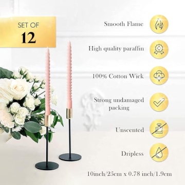 Elegant Brown Taper Candles for Weddings and Home Decoration