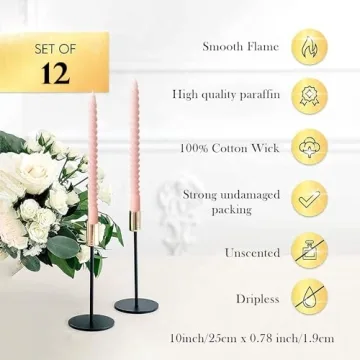 Elegant Brown Taper Candles for Weddings and Home Decoration