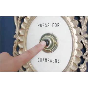Wejioin Press for Champagne Button, Ring Mini Press for Champagne Button, Press for Champagne Door Ring Bell, Champagne Themed Decor Wall Plaque Ornament Gift for Party Christmas Home Bedroom Hotel