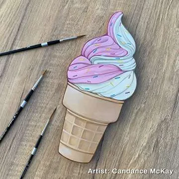 Trekell Synthetic Acrylic Paint Brushes Set - Paint Brushes for Acrylic Painting - Professional Detail - Round & Fine Tip Paint Brush - Acrylic Paint Brush Set (6, 10 & 6 in. Handles)