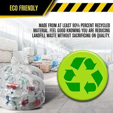 Ultrasac - Recycling Bag, 45 Gallon, 1.1 Mil, 40"x46", Clear, 100 Count w/Ties