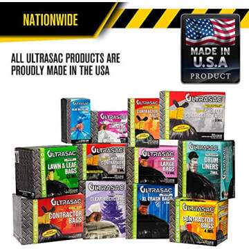 Ultrasac - Recycling Bag, 45 Gallon, 1.1 Mil, 40"x46", Clear, 100 Count w/Ties
