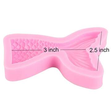 ScivoKaval Silicone Mermaid Tail Mold Baking Cake Decoration Jelly Sugar Craft Chocolate Fondant Gumpaste Pastry Clay Candy Making Ice Cube Tray Fimo Soap Molds Large and Small Set of 2