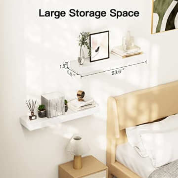 AMADA Pine Wood Floating Shelves for Stylish Home Storage