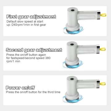 Electric Spin Scrubber with 5 Brush Heads,Cordless Power Scrubber for Arthritis and Seniors Cleaning Kitchen Bathroom Floor Stove with 2 Adjustable Speeds Type-C Charger and Long Last Battery (Grey)