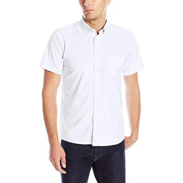 IZOD Men's Short Sleeve Button-Down Oxford Shirt - Stylish White Attire for Every Occasion