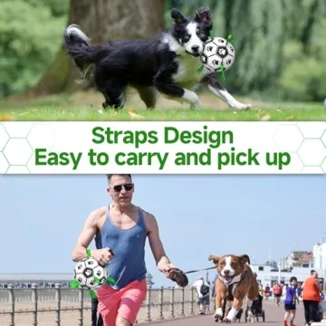 QDAN Interactive Soccer Ball for Dogs - Durable & Fun