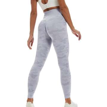 YVYVLOLO Women High Waist Workout Gym Camo Seamless Leggings Yoga Pants Tights(Y326-Camo Gray-S)
