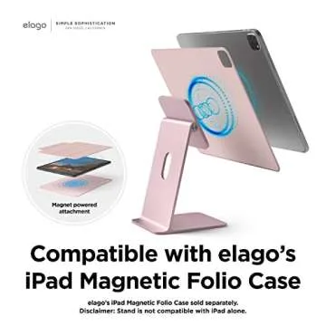 elago Premium iPad Magnetic Stand Designed for iPad Pro 12.9"(5th,4th Gen), iPad Pro 11"(3rd,2nd Gen), iPad Air 10.9"(5th,4th Gen), iPad Mini 8.3"(6th Gen, A17 Pro), iPad 10.9"(10th Gen) [Sand Pink]