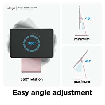 elago Premium iPad Magnetic Stand Designed for iPad Pro 12.9"(5th,4th Gen), iPad Pro 11"(3rd,2nd Gen), iPad Air 10.9"(5th,4th Gen), iPad Mini 8.3"(6th Gen, A17 Pro), iPad 10.9"(10th Gen) [Sand Pink]