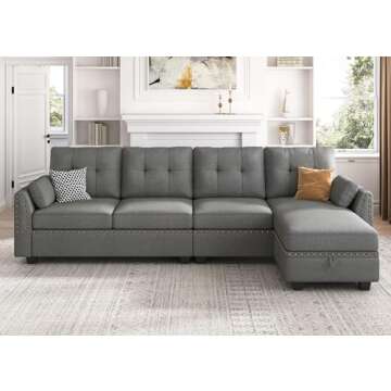 HONBAY Reversible Sectional Sofa for Small Spaces