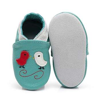 Bebila Leather Cartoon Baby Moccasins - Cute Suede Soft Sole Toddler Shoes Boys Girls First Walker Non-Slip Shoes Infant for Newborns,Crawling Slippers