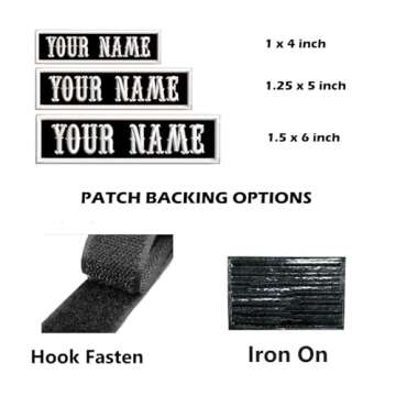 AI-NEEL 2 Pcs Custom Name Patch, Personalized Rocker Rider Motorcycle Biker Patches Tactical Vest Jacket Appliqued Hook Fasten or Iron on Black One Size