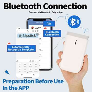LMASBLTER D11 Label Maker Small Label Printer Handheld Portable Bluetooth Label Maker Machine with T...