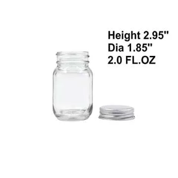 U Pack 24 Sets 2oz Mason Jar with Silver Lid for Gifts