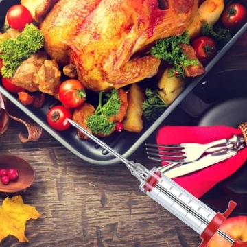 Turkey Injector Syringe - BBQ Marinade Injector 1oz