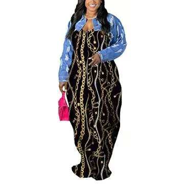 Stylish BFFBABY Plus Size Suspender Maxi Dress