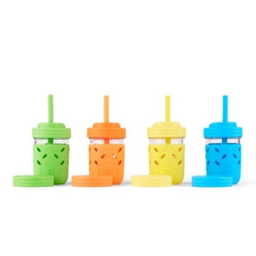 Kids Spill Proof Glass Mason Jar Cups by Elk & Friends