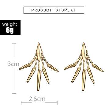 Eoumy Metal Star Ear Jacket Earrings Bar Ear Cuff Earrings for Women Gold Plated